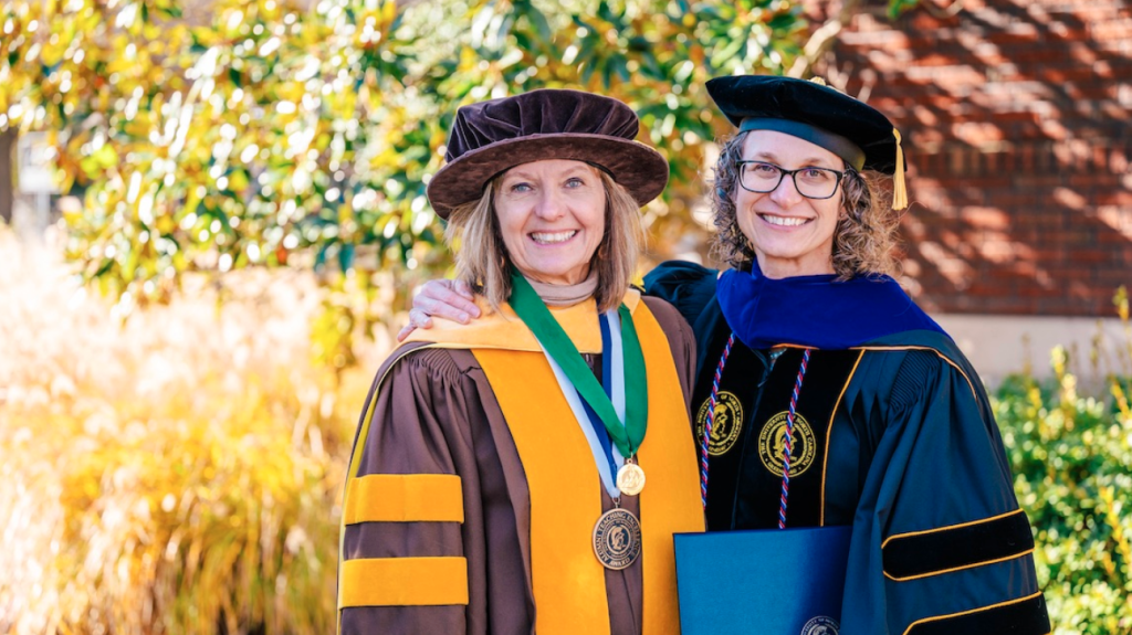 UNCG SON doctoral grad Kimberly Vogt (right) and her mentor Susan Letvak (right)